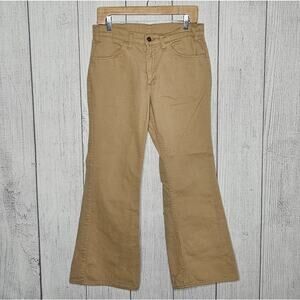 VTG 70s Levi's 693 Cut, Tan Bell Bottoms with White Tab, 30x28.5
